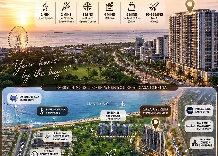 Casa Cserina 2-bedroom Palm West Near Moa, Naia, Okada, Solaire And Bay With Karaoke, Netflix & Games Apartment Manila